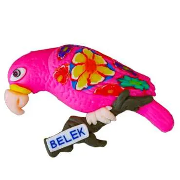 Belek Temalı Dalda Papağan Fimo Magnet - 4