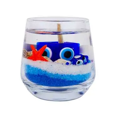 Antalya Themed Medium Round Glass Cup Gel Candle - Standart - 2