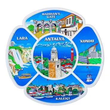 Antalya Temalı Uv Baskılı Polyester Tabak 15 Cm