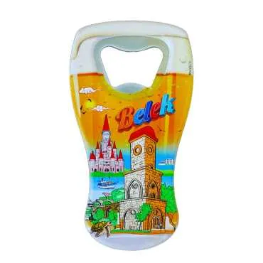 Belek Themed Myros Beer Glass Bottle Opener Refrigerator Magnet 52x97 mm - Standart