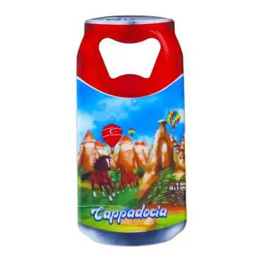 Cappadocia Themed Myros Tin Bottle Opener Refrigerator Magnet 43x80 mm