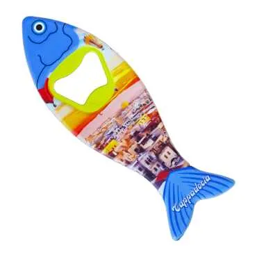 Cappadocia Themed Myros Fish Bottle Opener Refrigerator Magnet 42x130 mm - Standart - 2