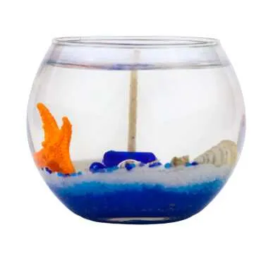 Belek Themed Large Round Glass Candle with Gel Wax - 5