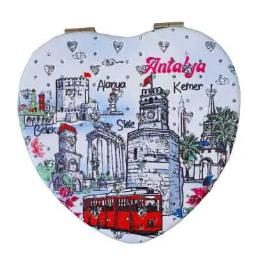 Antalya Temalı Myros Kalp Pu Ayna - 4