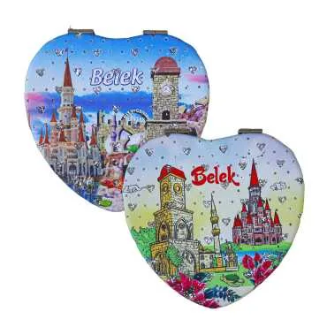 Belek Themed Myros Heart PU Mirror - 2