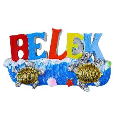 Belek Themed Stone and Mother of Pearl Polyester Refrigerator Magnet - 27