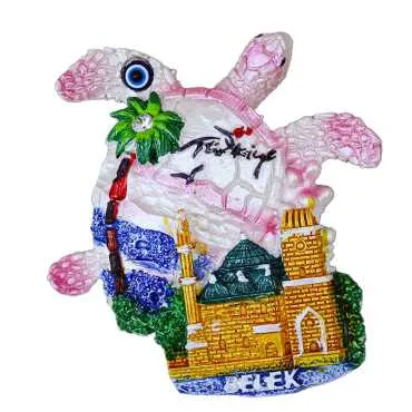 Belek Themed Stone and Mother of Pearl Polyester Refrigerator Magnet - 26