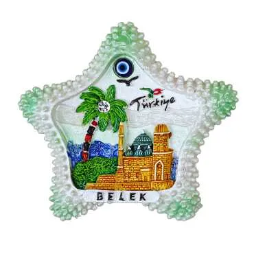 Belek Themed Stone and Mother of Pearl Polyester Refrigerator Magnet - 23