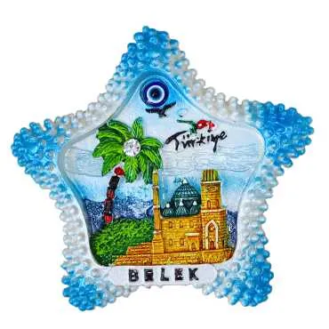 Belek Themed Stone and Mother of Pearl Polyester Refrigerator Magnet - 22
