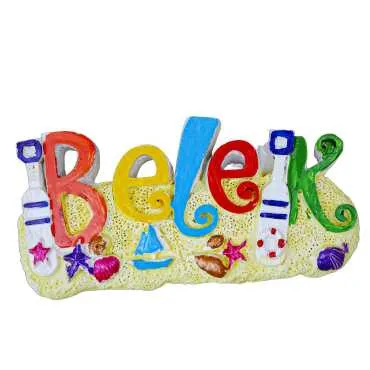 Belek Themed Stone and Mother of Pearl Polyester Refrigerator Magnet - 9