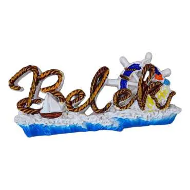 Belek Themed Stone and Mother of Pearl Polyester Refrigerator Magnet - 2