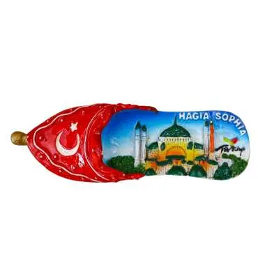 Istanbul Themed Stone and Mother of Pearl Polyester Refrigerator Magnet
