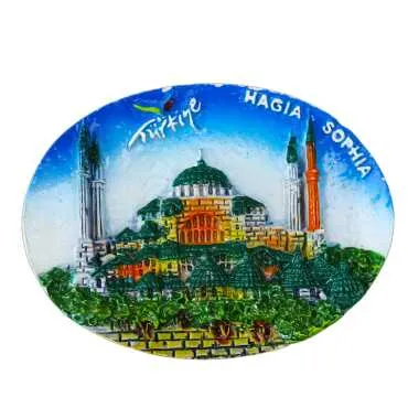 Istanbul Themed Stone and Mother of Pearl Polyester Refrigerator Magnet - 2