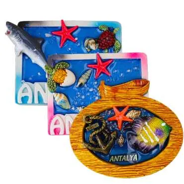 Antalya Temalı Şeffaf Polyester Tabak Magnet - 31