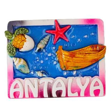 Antalya Temalı Şeffaf Polyester Tabak Magnet - 29