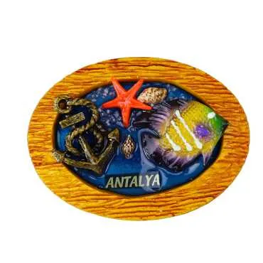 Antalya Temalı Şeffaf Polyester Tabak Magnet - 28
