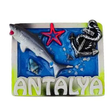 Antalya Temalı Şeffaf Polyester Tabak Magnet - 27