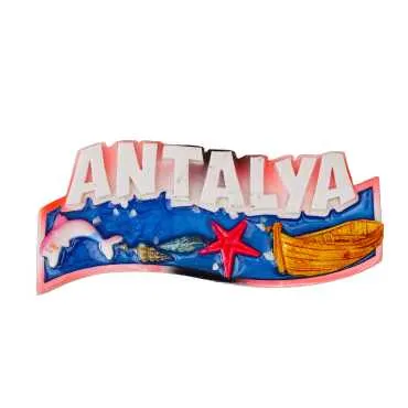Antalya Temalı Şeffaf Polyester Tabak Magnet - 25