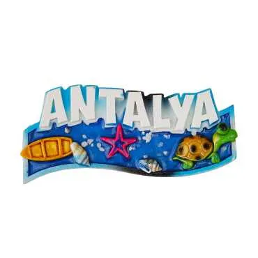 Antalya Temalı Şeffaf Polyester Tabak Magnet - 24