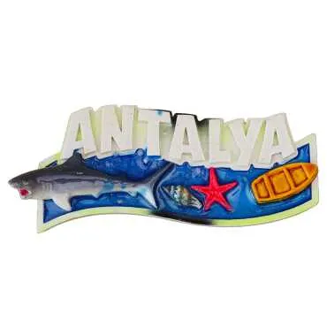 Antalya Temalı Şeffaf Polyester Tabak Magnet - 22
