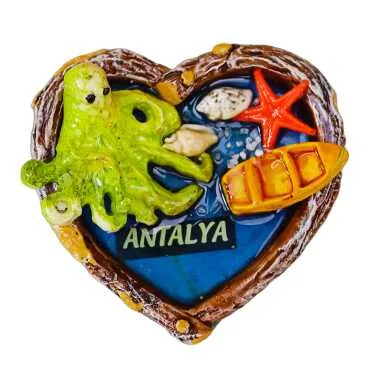 Antalya Temalı Şeffaf Polyester Tabak Magnet - 10