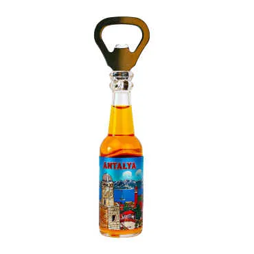 Antalya Themed Metallic Bottle Opener Refrigerator Magnet