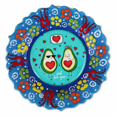 Avocado Themed Myros Ceramic Picture Plate 12 cm