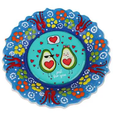Avocado Themed Myros Ceramic Picture Plate 12 cm - Standart - 2