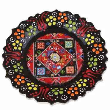 Çini Temalı Çini Myros Resim Tabak 12 cm - Standart - 2