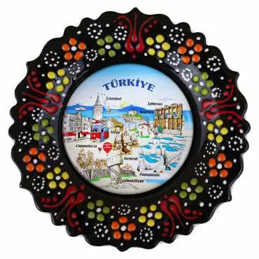 Türkiye Temalı Çini Myros Resim Tabak 12 cm - Standart