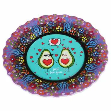 Avocado Themed Myros Ceramic Picture Plate 18 cm - 5