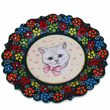 Cat Themed Myros Ceramic Picture Plate 18 cm - Standart - 2
