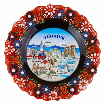 Türkiye Themed Ceramic Myros Decorative Plate 18 cm