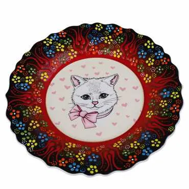 Cat Themed Myros Ceramic Picture Plate 25 cm - Standart - 2