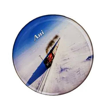 Kars Themed Myros Round Refrigerator Magnet 67 mm - Standart - 2