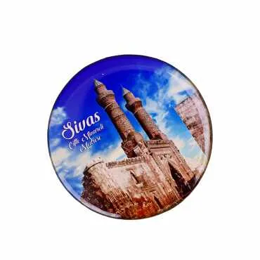 Sivas Themed Myros Round Refrigerator Magnet 67 mm - 16