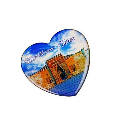 Sivas Themed Myros Heart Refrigerator Magnet 65x60 mm - 15