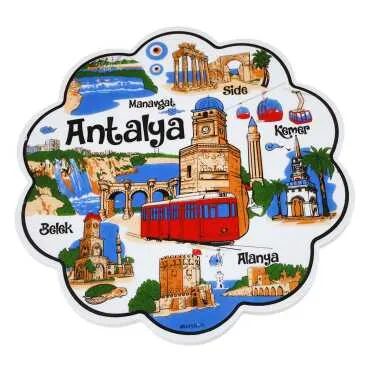 Antalya Bölgesi Temalı Seramik Yöresel Serigrafi Papatya Nihale 182 mm - Standart - 2