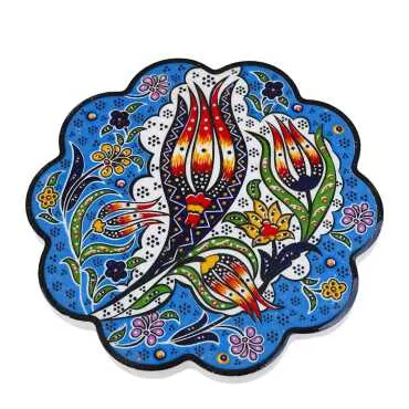 Özel Kabartma Serigrafi Baskılı Seramik Papatya Bardak Altlığı 110 Mm - 8
