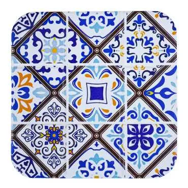 Mandala Themed UV Printed Square Coaster 80 mm