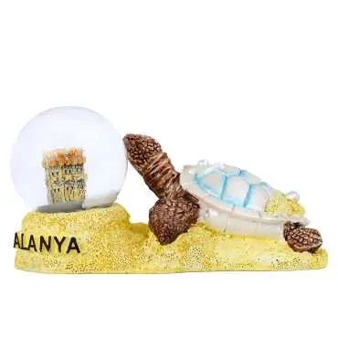 Alanya Themed Polyester Pearl Caretta Keychain 45 mm - Standart