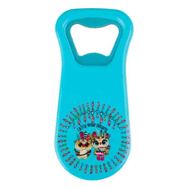 Owl Themed UV Printed Refrigerator Magnet Bottle Opener 95x43 mm - Standart