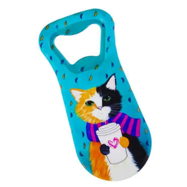Cat Themed UV Printed Refrigerator Magnet Bottle Opener 95x43 mm - Standart - 2