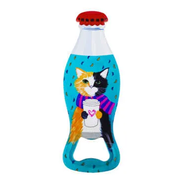 Cat Themed Myros Bottle Opener Refrigerator Magnet 42x120 mm