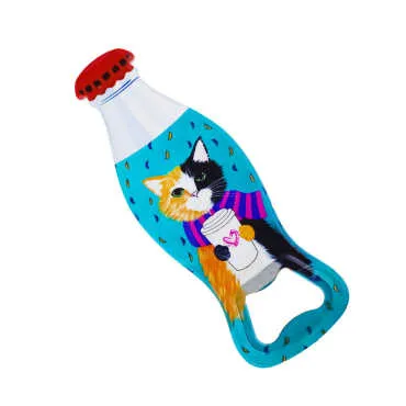Kedi Temalı Myros Şişe Açacak Magnet 42x120 mm - Standart - 2