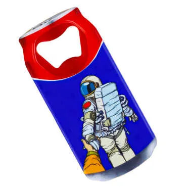 Astronaut Themed Myros Tin Bottle Opener Refrigerator Magnet 43x80 mm - Standart - 2