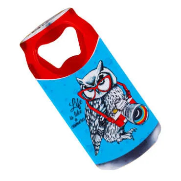 Baykuş Temalı Myros Teneke Kutu Açacak Magnet 43x80 mm - Standart - 2