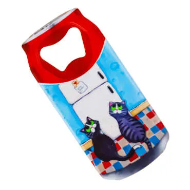 Cat Themed Myros Tin Bottle Opener Refrigerator Magnet 43x80 mm - 5