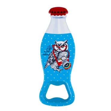 Owl Themed Myros Balık Bottle Opener Refrigerator Magnet 42x130 mm - Standart