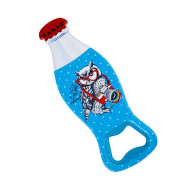 Owl Themed Myros Balık Bottle Opener Refrigerator Magnet 42x130 mm - Standart - 2